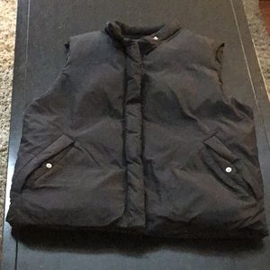 J. Crew hidden zip black down puffer vest